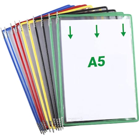 Tarifold Assorted Color A5 Display Pockets, PK10 P090A5